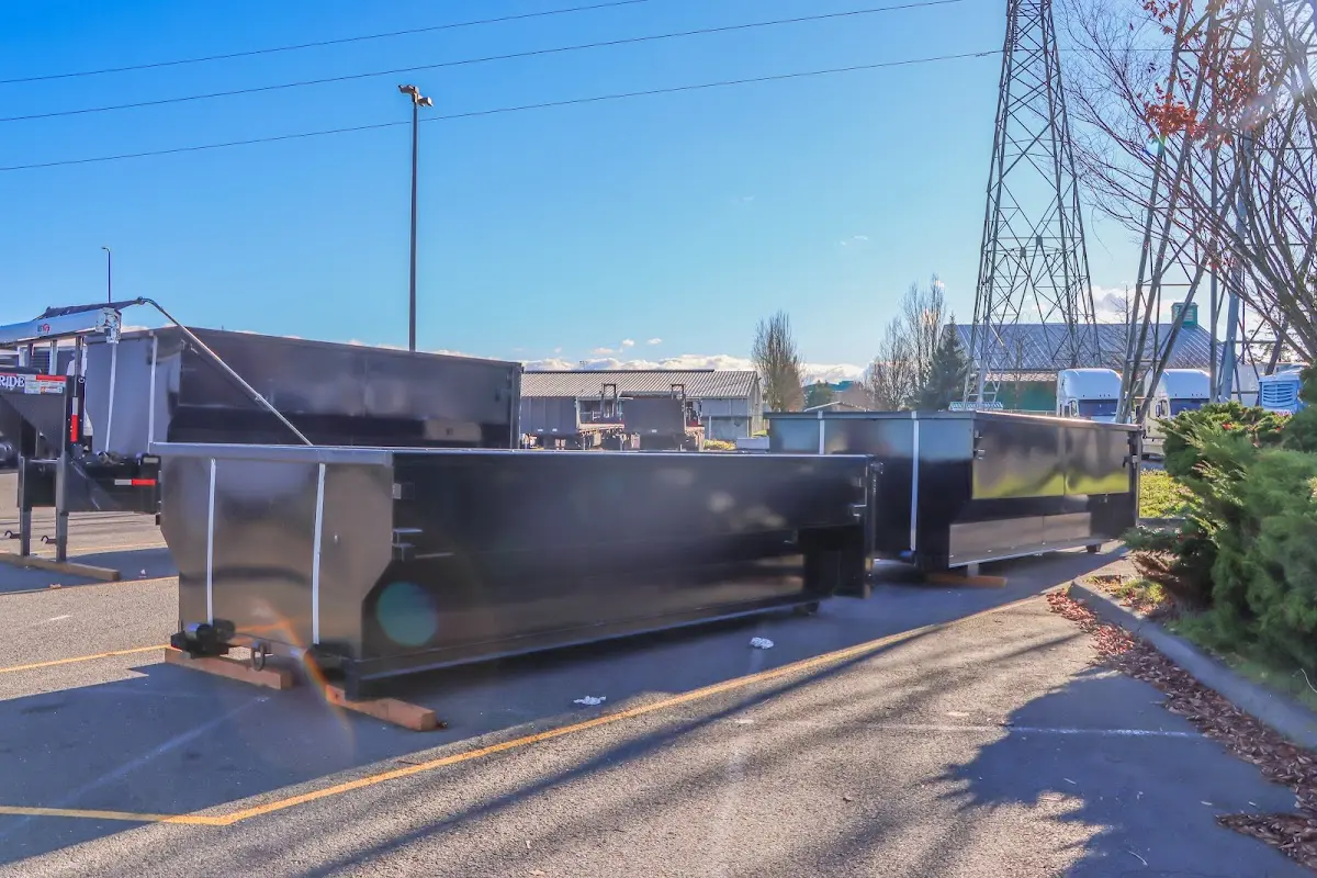Roll-off dumpster ready for waste disposal at job site for Construction Dumpster Rental in Bay Point